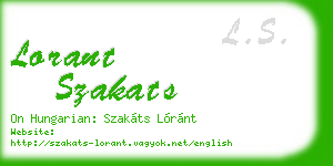 lorant szakats business card