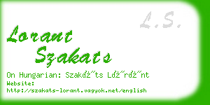 lorant szakats business card